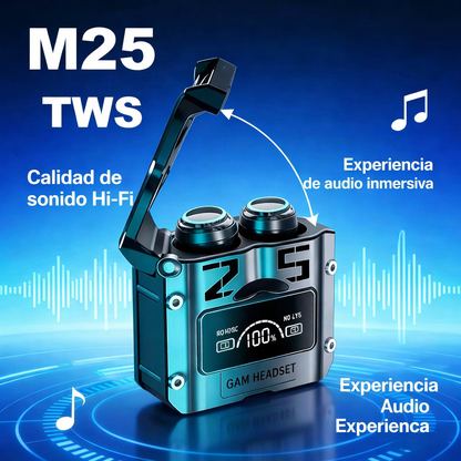 Audífonos Inalámbricos Bluetooth 5.3 M25 con Pantalla LED - Deportivos TWS Estéreo